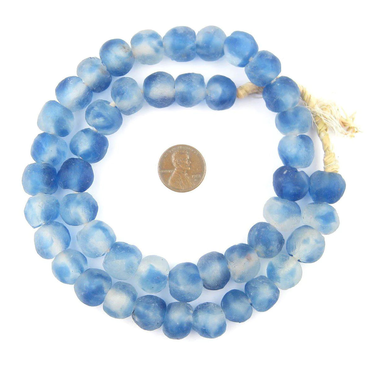 Cobalt Blue Swirl Recycled Glass Beads