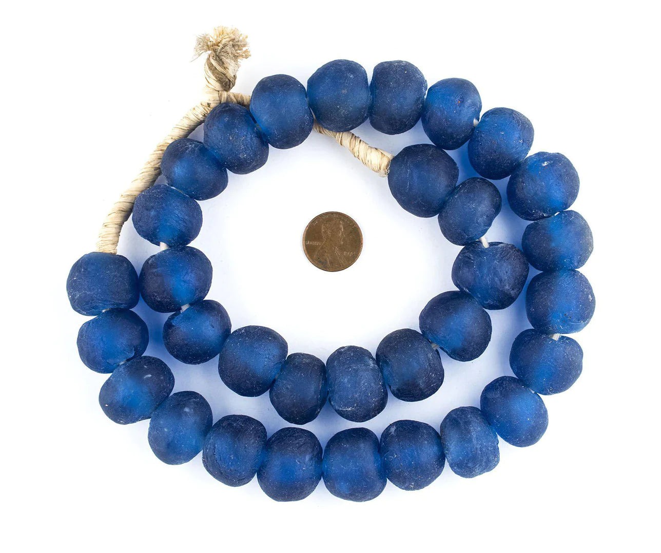 Jumbo Blue Recycled Glass Beads