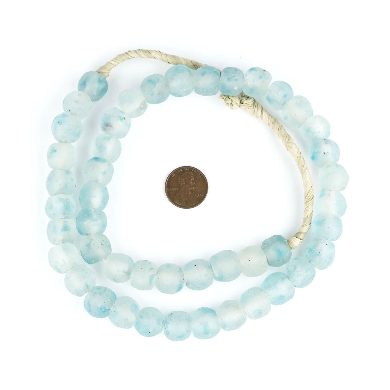 Speckled Blue Recycled Glass Beads